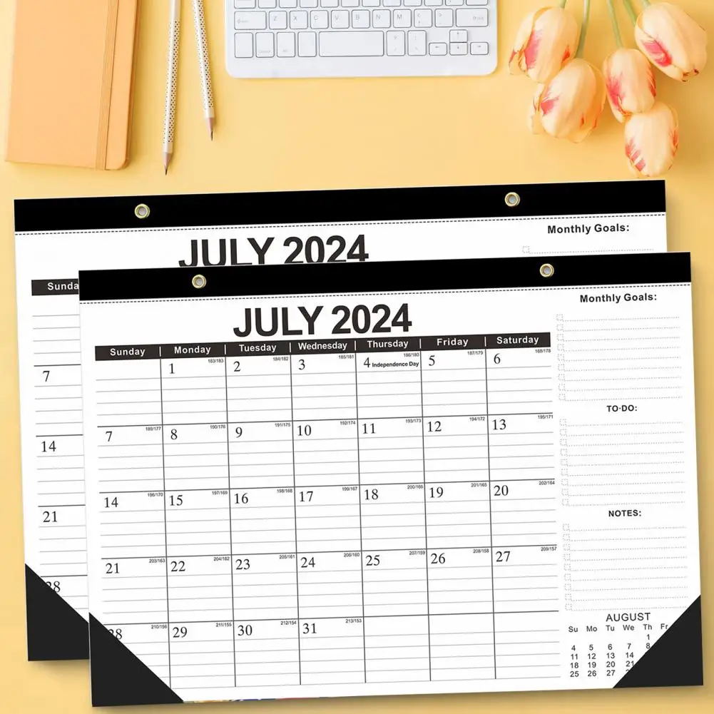 Yearly Planner 2024-2025 Wall Desk Calendar Set for Home Office School Planner Monthly Organizer To-do Reminder July 2024