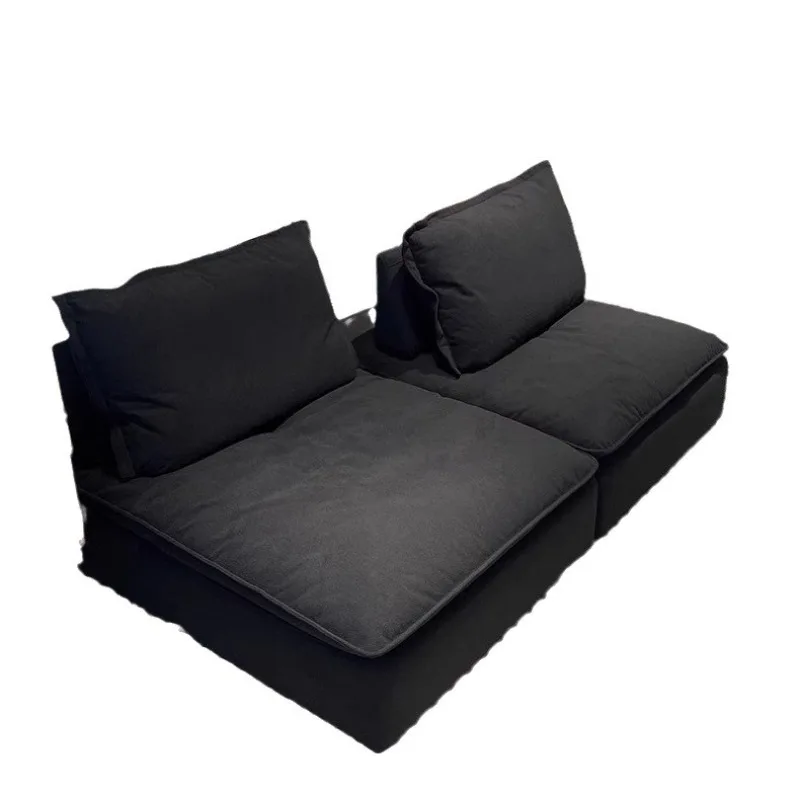

Lazy sofa Italian minimalist cloud cream sofa straight row without armrests