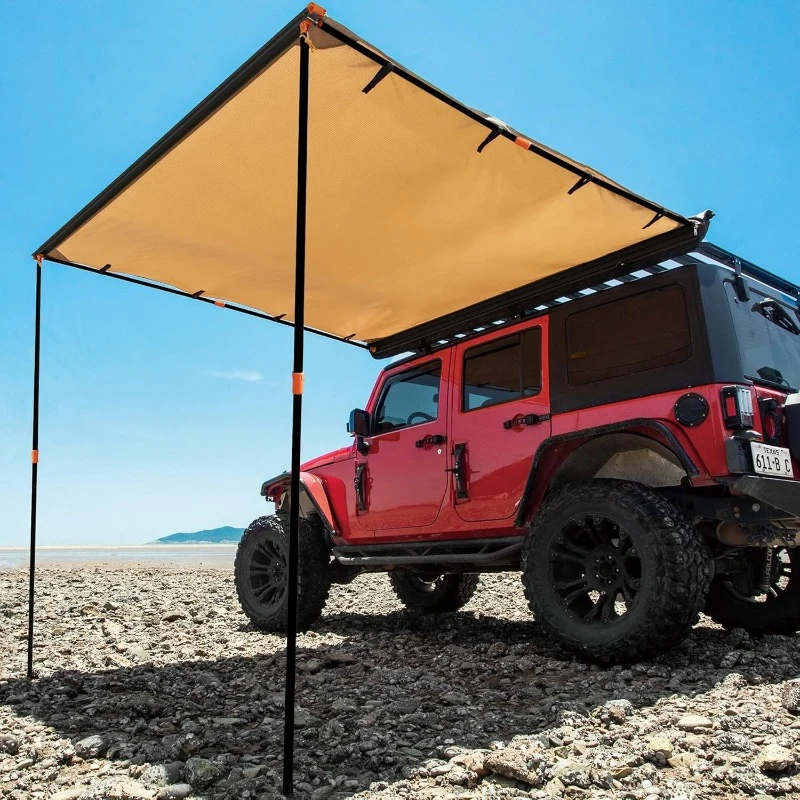 Vehicle Awning 6.6'x10' Roof Rack Pull-Out Sun Shade UV50+, Weatherproof 4x4 Side Awning for Camping & Overland