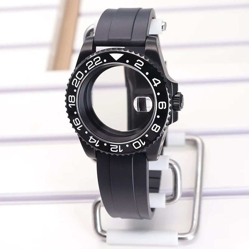 NH35 40mm Watch Case Rubber Strap For SUB GMT Nh34 Nh35 Nh36 Nh39 4R36 Nh70 Nh72 Miyota 8215 Eta 2824 Uni-directional 120 clicks