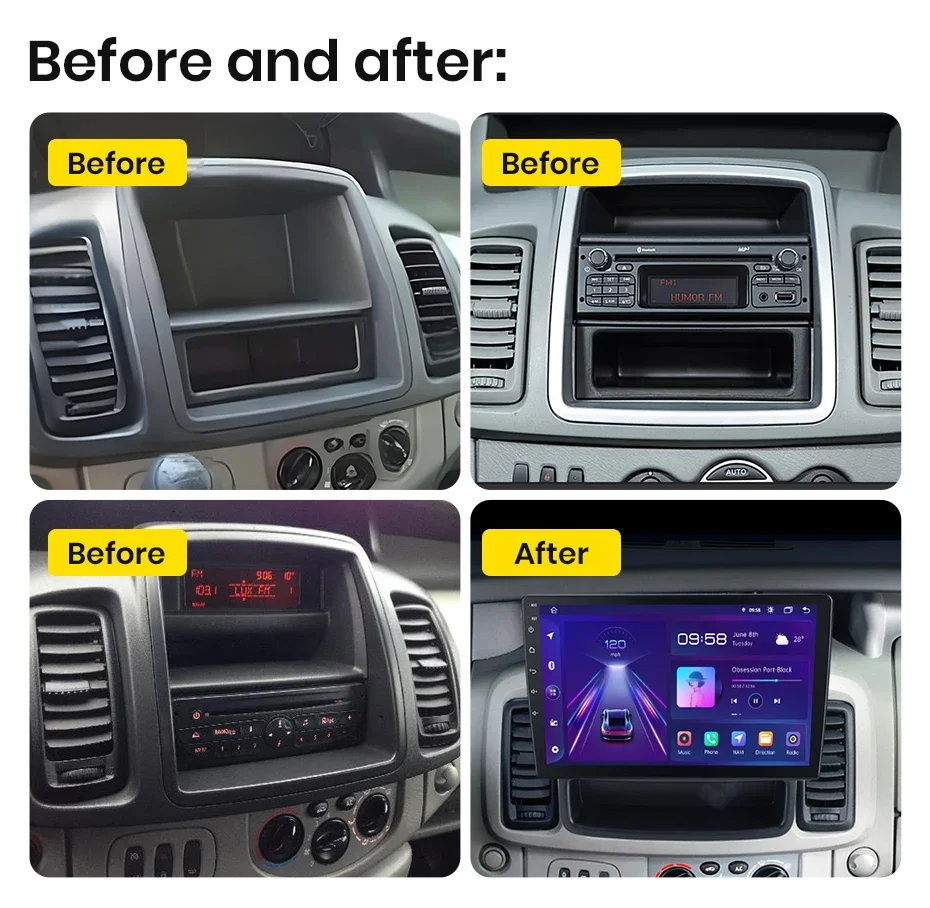 Junsun carplay android auto autoradio für renault trafic opel vivaro nissan prima star 2010-2014 gps intelligente systeme multi pli ziert – Detail 2