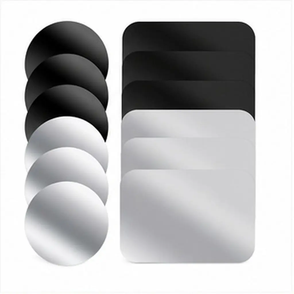 12Pcs Mobile Phone Metal Plate Round Rectangle Adhesive Car Phone Holder Plate Sticker Universal Mount for Cellphone