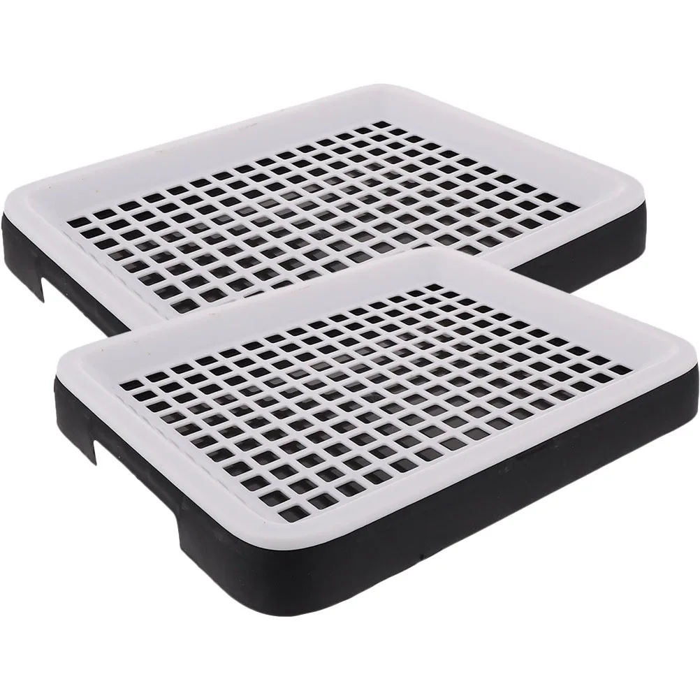 2pcs Rabbit Litter Box Small Pet Toilet Pan For Hamsters Rabbits Squirrels Detachable Grids Large Capacity Plastic Animal Potty