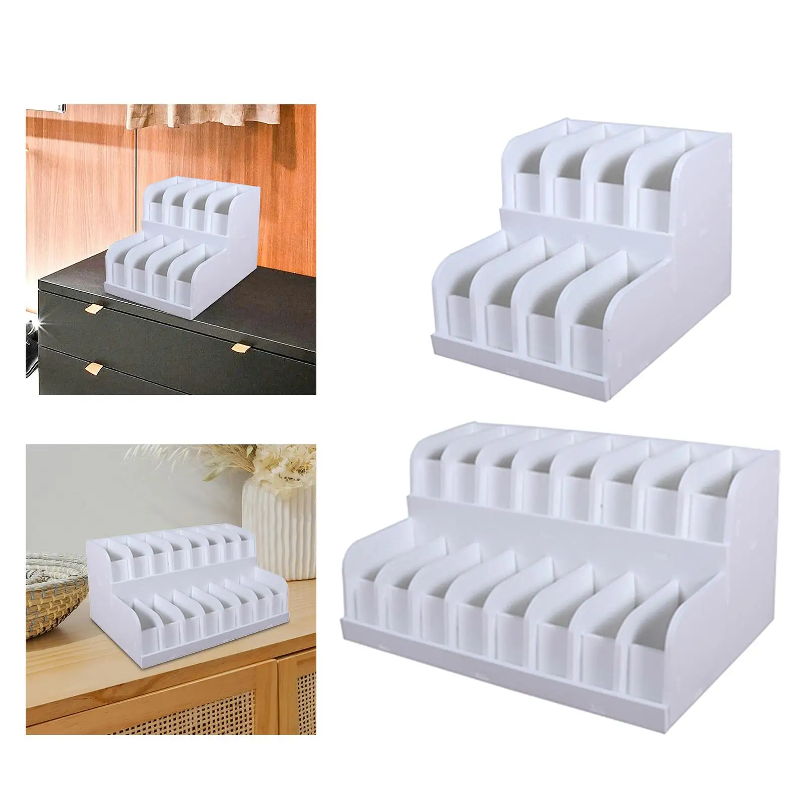 

Belt Organizer 2 Tiered Sleek Multi Compartments for Shop Dressing Room Dorm