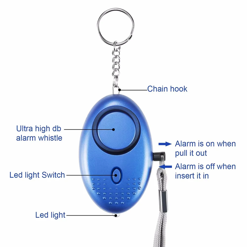 Safety Protect Alert Self Defense Alarm 130dB Anti-wolf Women SOS Security Emergency LED Self-defense Keychain Supplies Gadgets