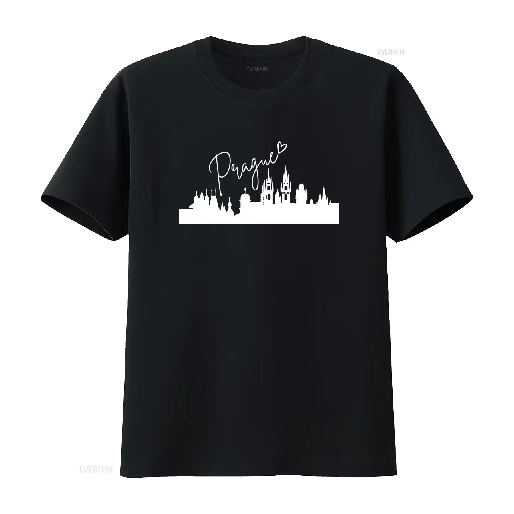 Prague T Shirt for Europe Travel Czech Republic Souvenir Ideal Family Vacation Summer Wear vintage Washed homme Comfortable