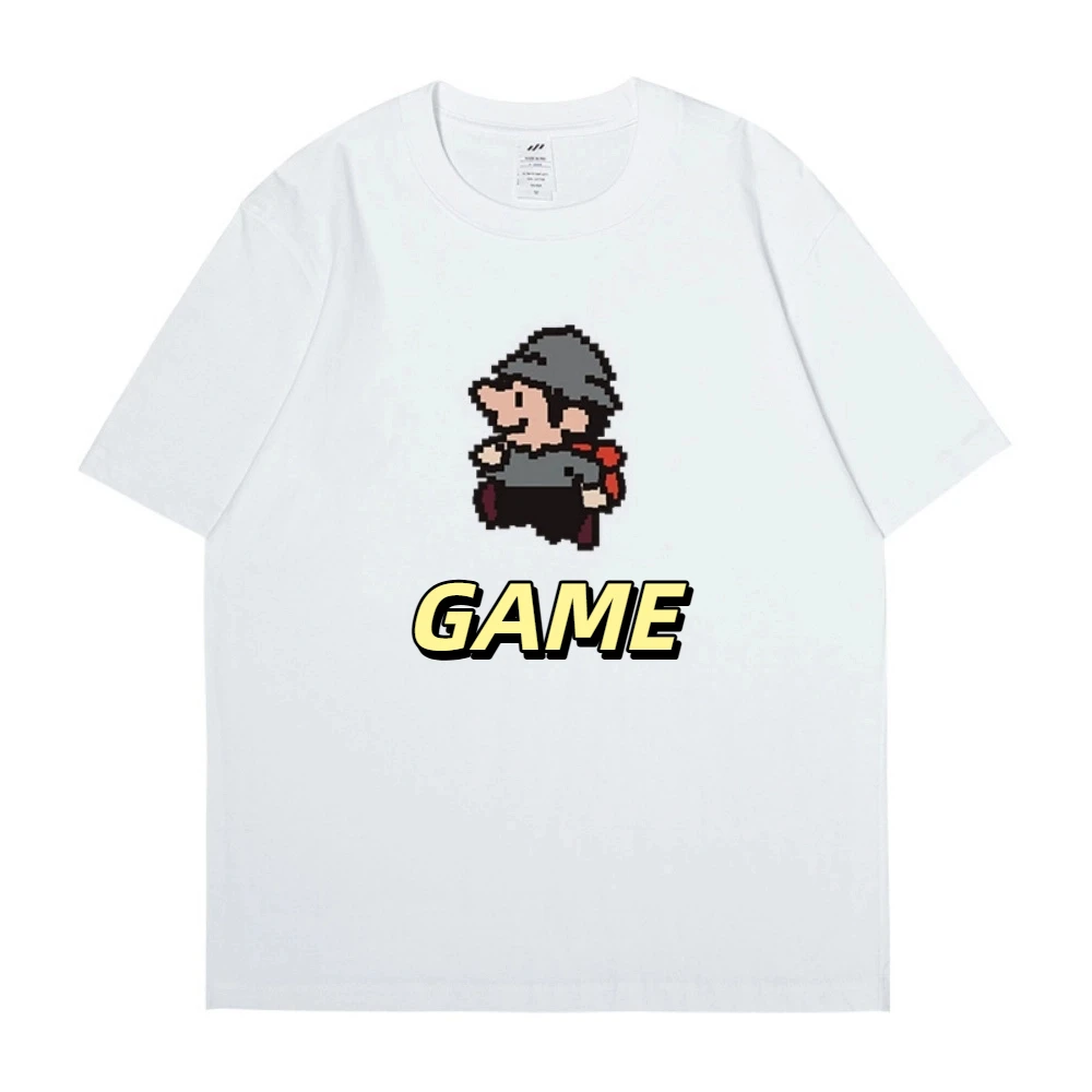 

Summer men's fashion trend: 100% pure cotton casual sporty cartoon pattern printed high-quality clothing tops