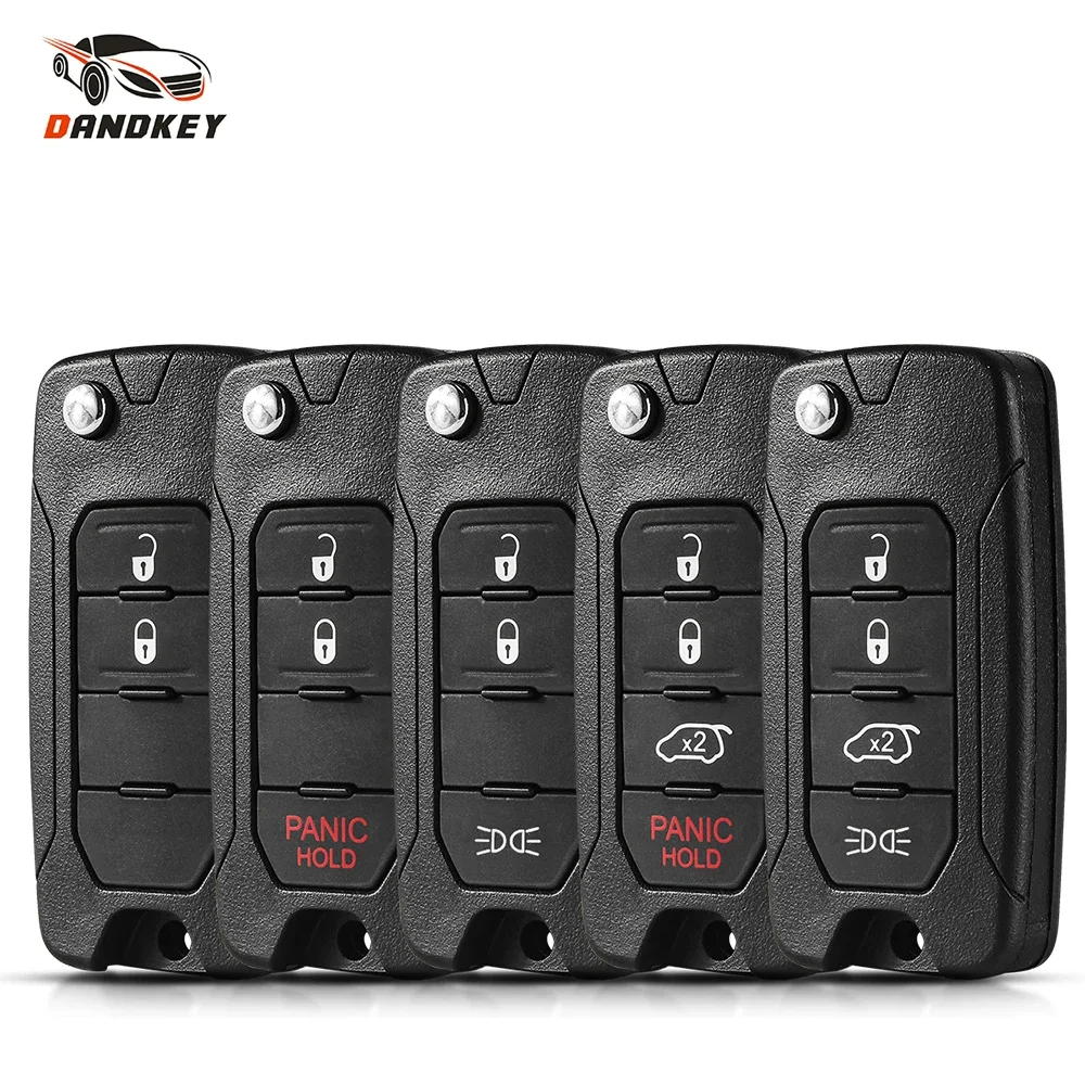 Dandkey 2/3/4 Buttons Flip Remote Car Key Case For Jeep Renegade Compass Patriot Liberty 2016 Interior Accessories SIP22 Blade