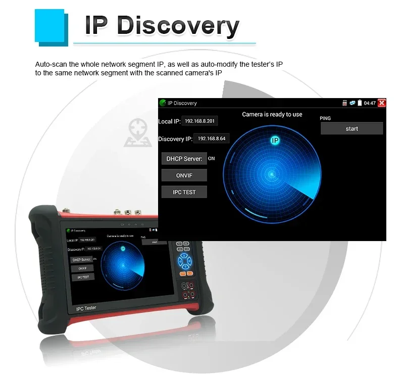 X7 8K Monitor Security Camera Tester 7inch touch Screen 8MP AHD CVI TVI SDI VGA Input HDMI in Out IP Camera Test Cable Tracer