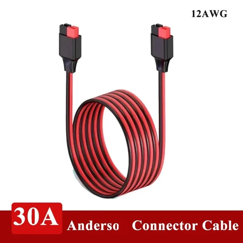 30A Plug Connector Cable Male to Female 12AWG Solar Connection Cord Outdoor Energy Storage Electric Vehicles Power Adapter