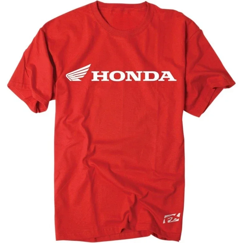 

Honda Men's and Women's T-shirts Racing Motorcycle Cultural Shirts Summer Riding Trend Off-road Enthusiasts Short Sleeves