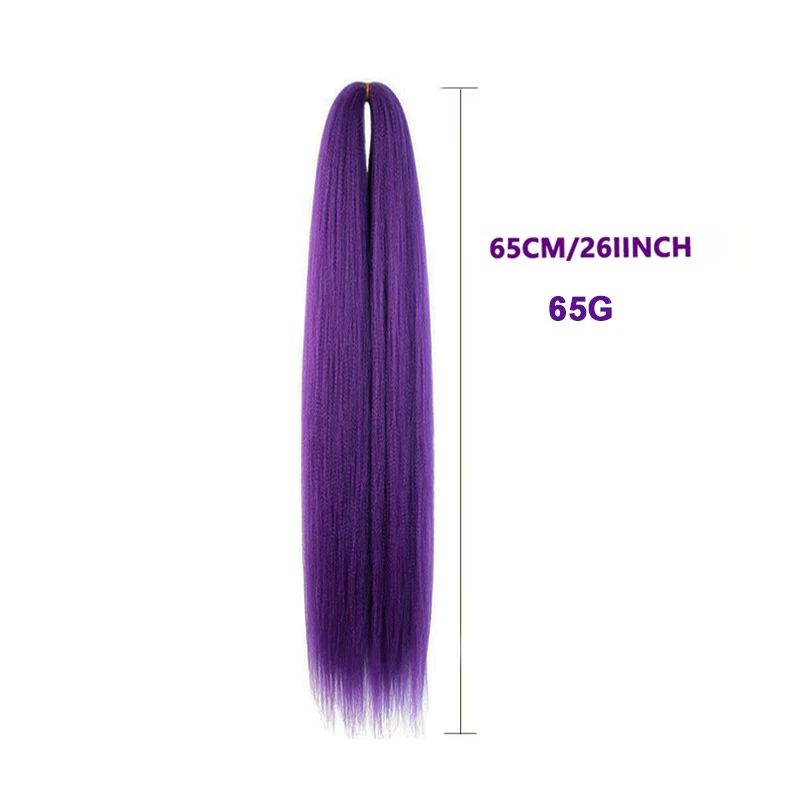 Purple Braiding Hair 18 26 32 Inch Braiding Hair Extensions for Braids Synthetic Braiding Hair Pre Stretched Yaki Texture