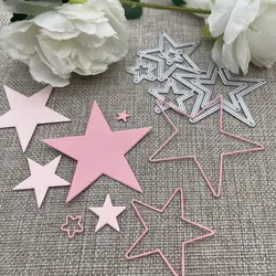 Wiele gwiazd matryce do cięcia metalu szablony do DIY Scrapbooking dekoracyjne rzemieślnicze szablon do cięcia matryc