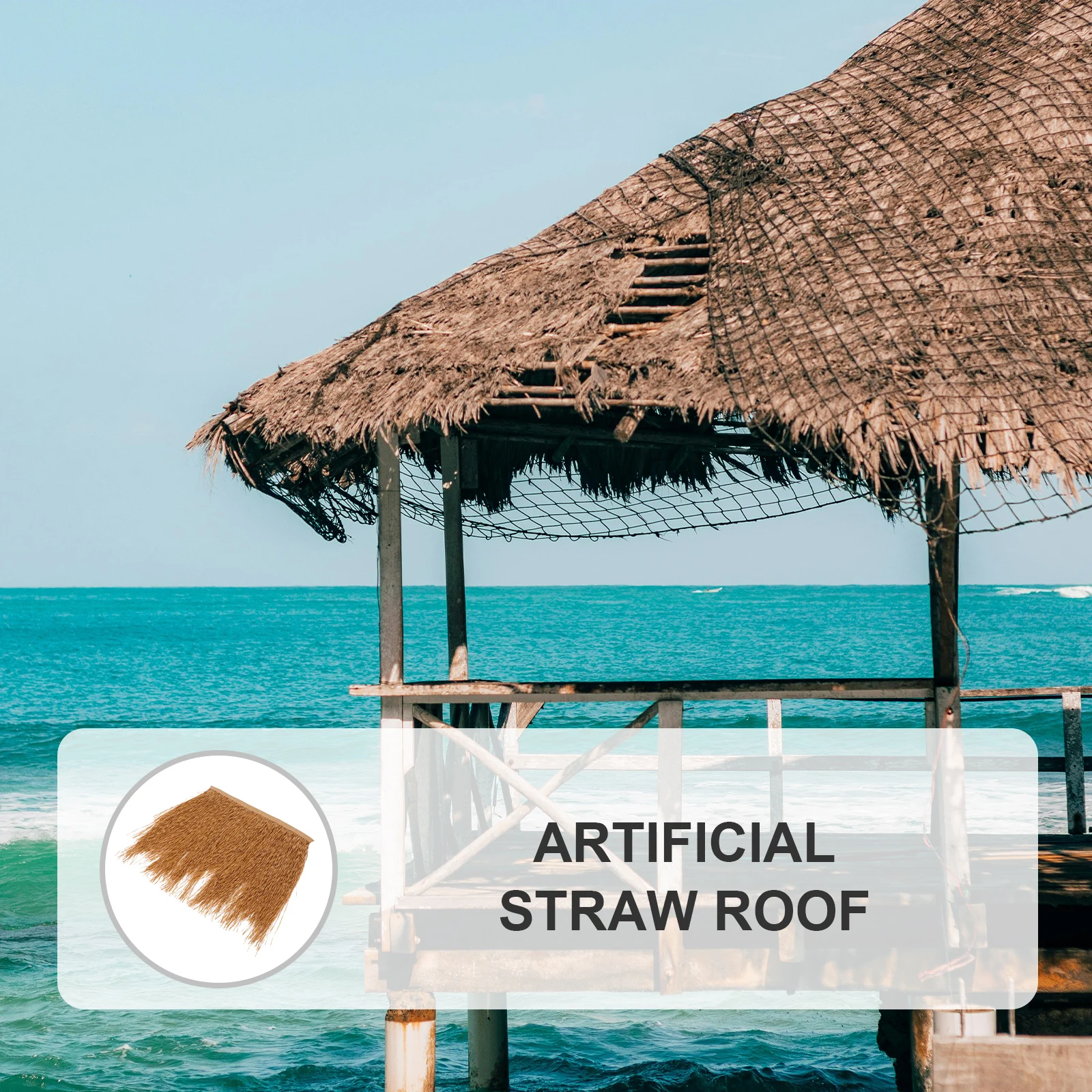 

Artificial Thatch Roofing 47x50 Straw Roof Garden Hut Decor Lightweight Easy Install Sun Proof Wind Proof DIY Outdoor Furniture