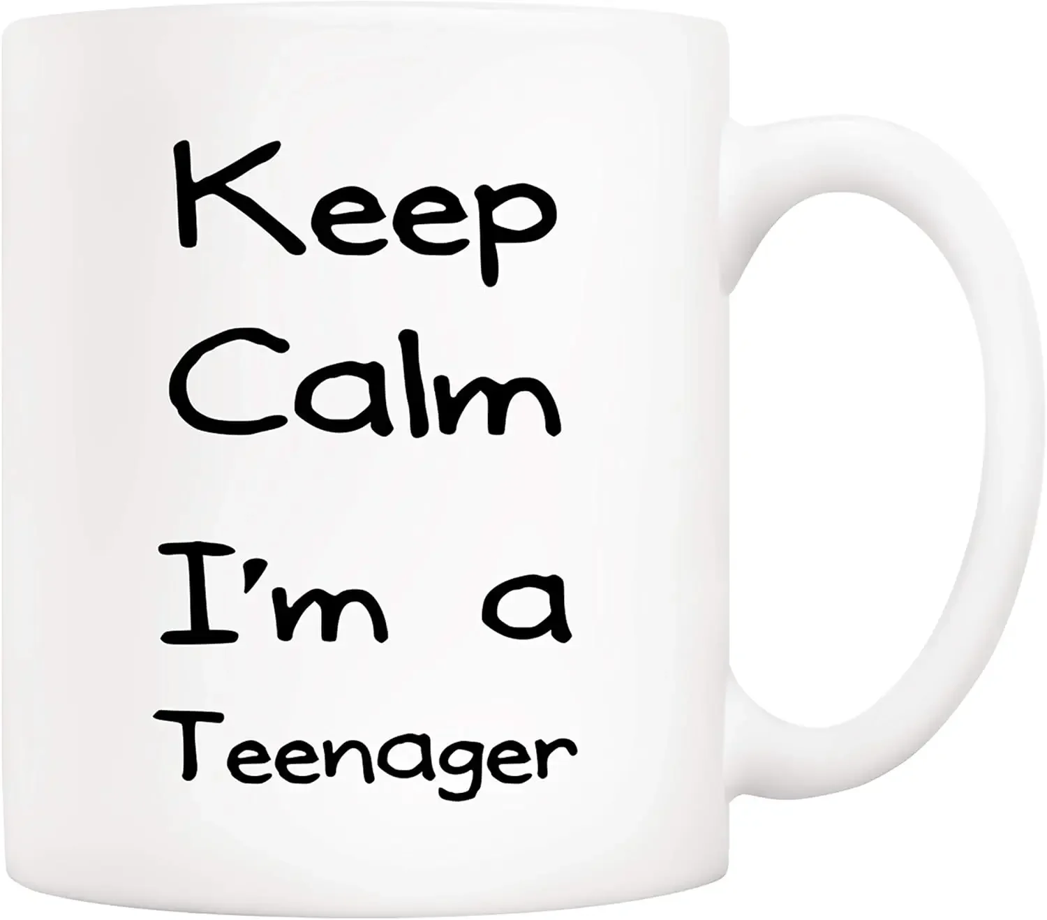 Teenage fun coffee cup, keep calm I am a teen college boy and girl white, mug ceramic tea cup 320ML