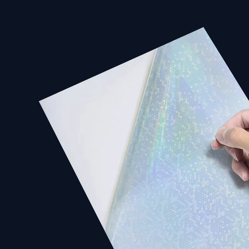 A4 Holographic Vinyl Sticker Paper Transparent Bubbles PET Adhesive Paper For Inkjet Printer Waterproof Anti-tear DIY