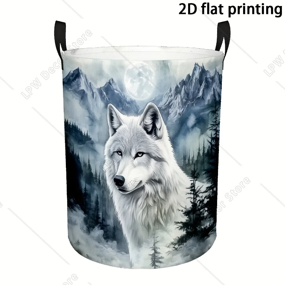 

Wolf Foldable Laundry Baskets Dirty Clothes Home Organizer Large Waterproof Bucket for Home Kids Organizer for Home Travel