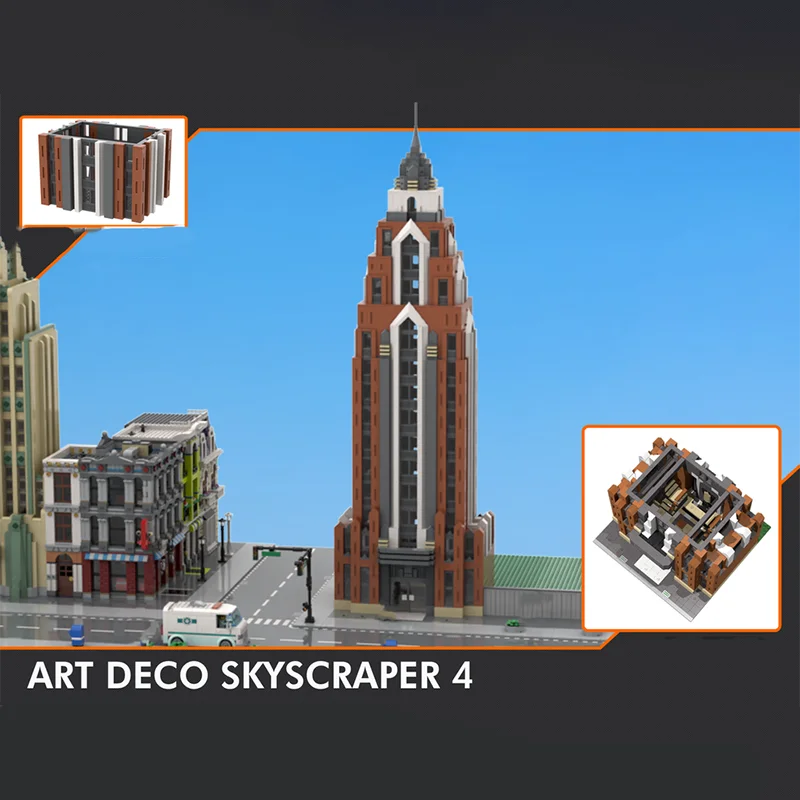 

3983 шт. MOC SkyscraperDecoes Art Deco модульные строительные блоки креативная сборка коллекционный дисплей подарочный набор