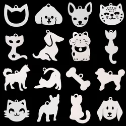 3pcs Cute Kitten Lucky Dog Pet Charms Stainless Steel Pendant for Jewelry Making Bracelets Earrings Kids Gifts diy Accessories