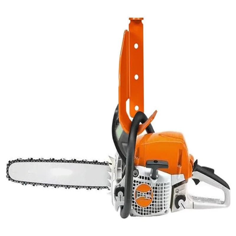 

A84E-Chainsaw Hanger Holder Heavy-Duty Steel Garage Organizer For Chainsaws Vertical Or Horizontal Mounting Space-Saving Storage