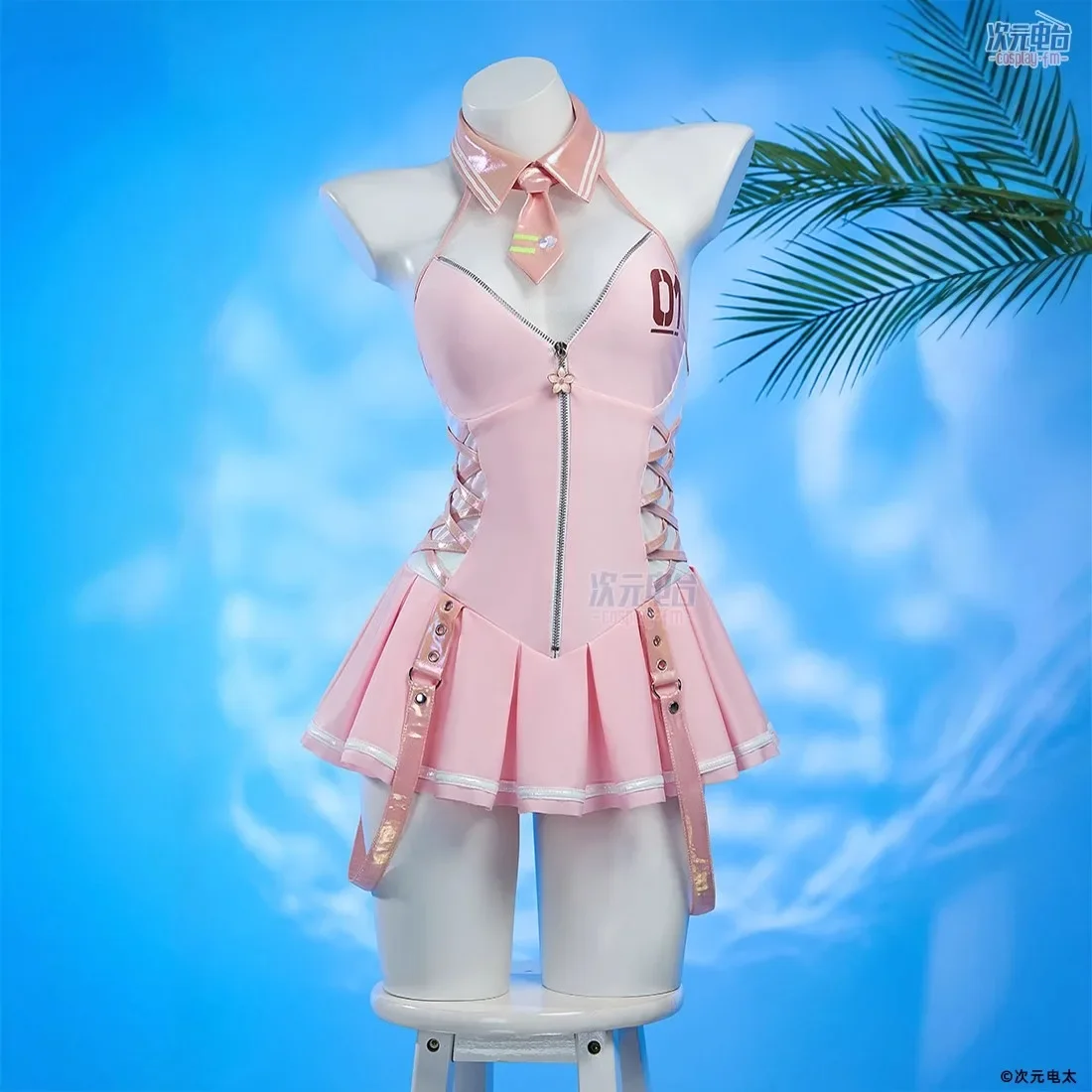 Sommer Nette Badeanzug Kawaii Sexy Rosa Kurzes Kleid Anime Miku Badeanzug Cosplay Kostüm Frauen Halloween Karneval Party Kleidung