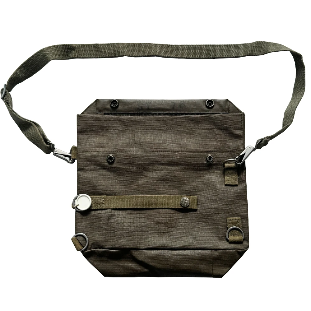 Torba na maskę gazową WW2 Oryginalna szwajcarska oryginalna torba ze stali nierdzewnej Antigas Buckle Storage Retro Bag WWII WW2 Soldier Bag