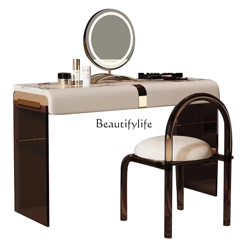 

Acrylic dresser modern light luxury rock slab high-end designer bedroom makeup table