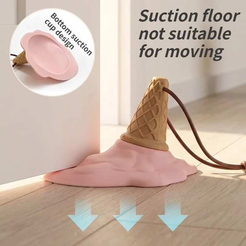 Ice Cream Door Stop - Anti-Collision Stickers for Door Handles, Door Toppers, Protecting Walls and Floors, Home Decoration