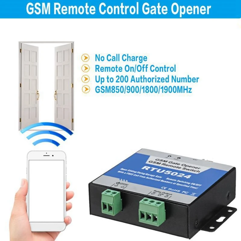 RTU5024 GSM 게이트 오프너 릴레이 스위치 도어 오프너 롱 안테나 850/900/1800/1900Mhz, 긴 안테나