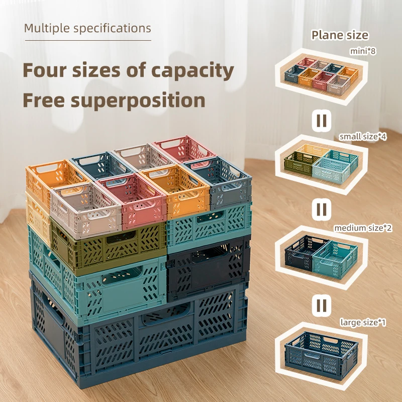 

Desktop Organizer - Foldable Plastic Storage Basket - Ideal for Toys, Sundries, and Miscellaneous Items