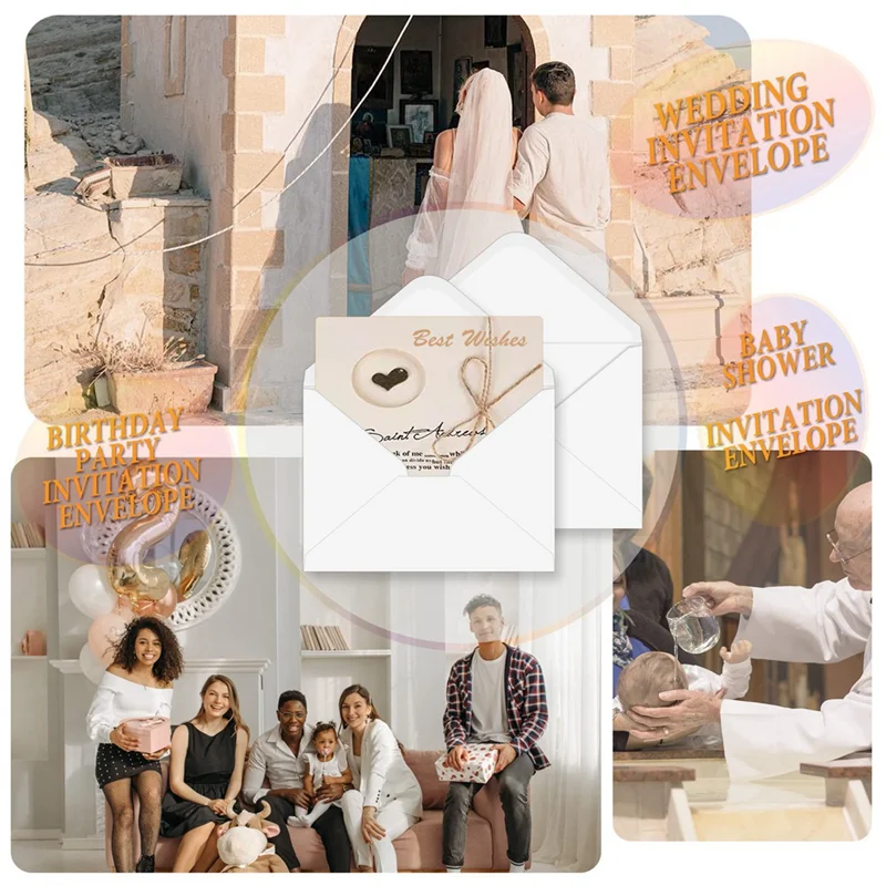 ABRJ-100 قطعة مغلف تخزين البطاقات للدعوة، الزفاف، الإعلانات، مغلف فارغ لحفلة استقبال المولود الجديد