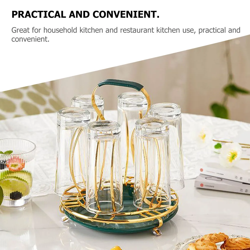 

Iron Cup Drying Rack Coffee Mug Holder Draining St Bottle Household Bracket Round Drum Shaped Kitchen Storage Creative European