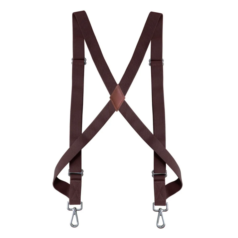 Casual Retro Suspenders for Men British Style 2.5cm Leather Suspenders Suit Accessories Anti-slip Suspender Clip Men