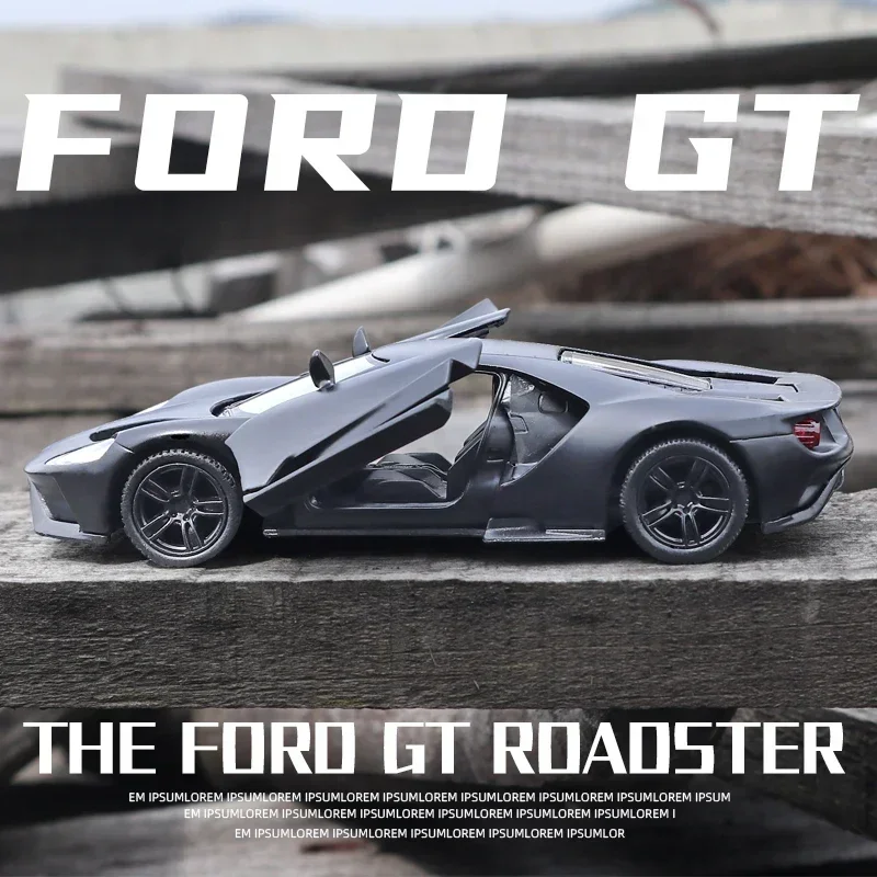 1:36 FORD GTกีฬารถโลหะผสมรถรุ่นDiecast & Toy Vehicleโลหะรถจําลองดึงกลับคอลเลกชันของเล่นเด็กf3