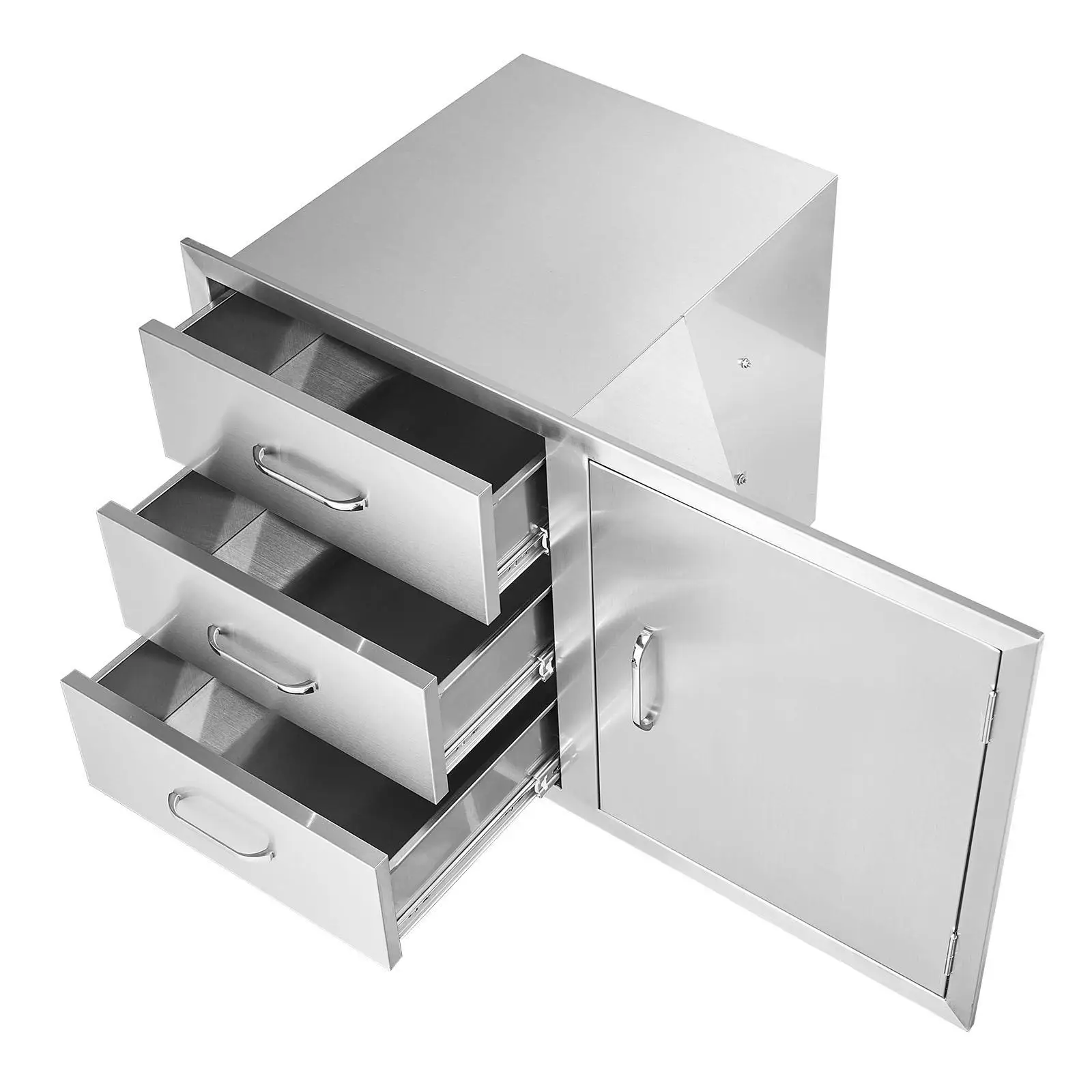 Outdoor Kitchen Access Door Triple Drawer Combo Stainless Steel for bbq Grill Island Cabinet Storage 38.1 W x 22.6 H x 20.8 D