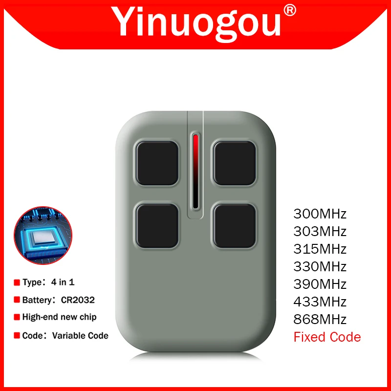 300MHz 303MHz 315MHz 330MHz 390MHz 433MHz 433.92MHz 868MHz With 8 10 Dip Switch Fixed Code Garage Door Remote Control Duplicator