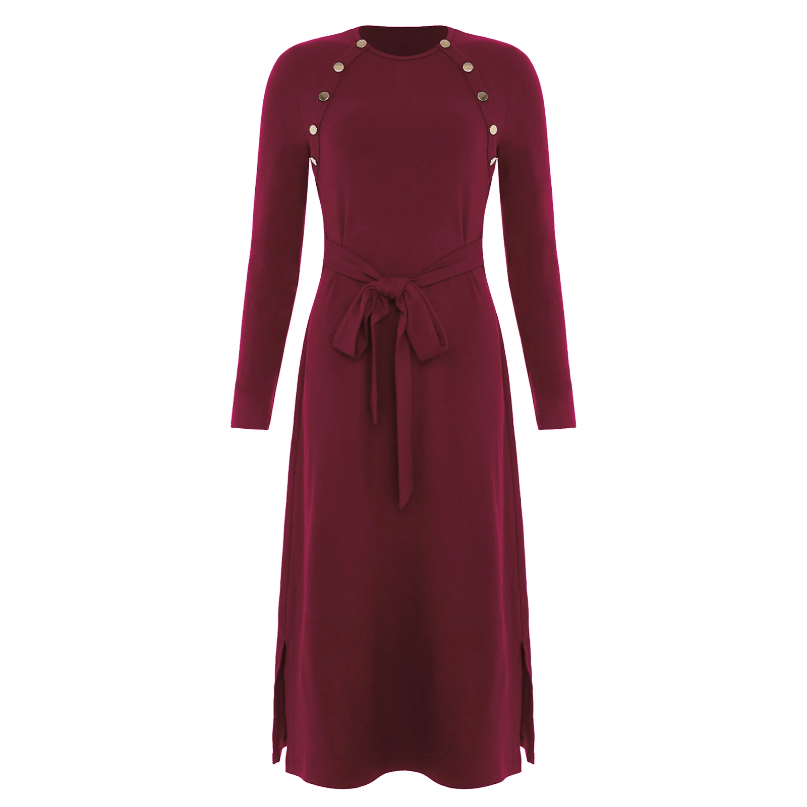 الأمومة فستان رضاعة كم طويل أزرار سبليت ميدي الرضاعة الطبيعية فساتين مأدبة حفلة عيد ميلاد ثوب الحمل ملابس حريمي #4