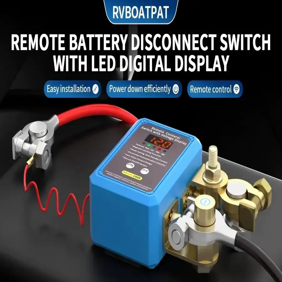 مفتاح قطع البطارية التلقائي، مفتاح رئيسي للبطارية مع جهاز تحكم عن بعد، مفتاح قتل 240 أمبير، مفتاح فصل البطارية عن بعد 12 فولت مع Led Vo