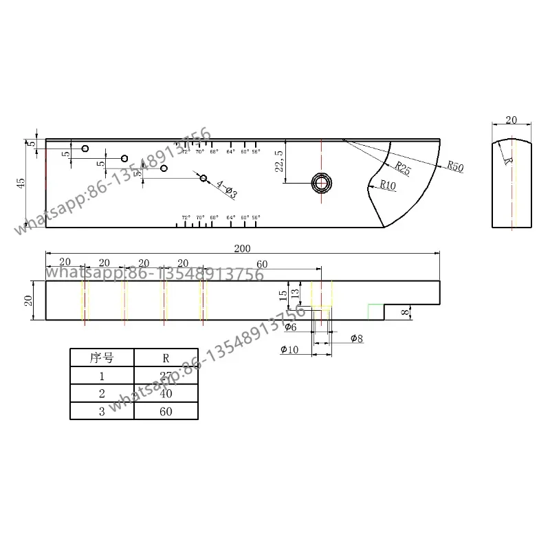 

CSK-ICJ ultrasonic test block JG/T203-2007 standard/flaw detection test block, can be customized