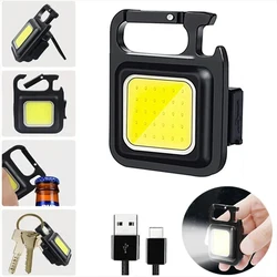 Mini LED Keychain Lights Pocket Work Light Portable IPX4 Waterproof Multifunction Flashlight for Outdoor Camping Lighting