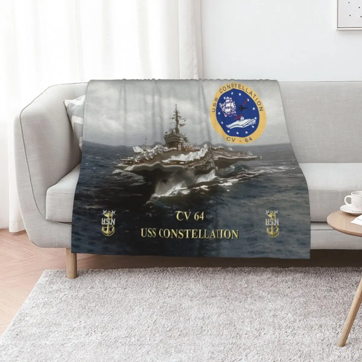 CV-64 USS Constellation Throw Blanket Bed covers Decoratives Designers Sofa Throw Soft Plaid sofa bed Blankets