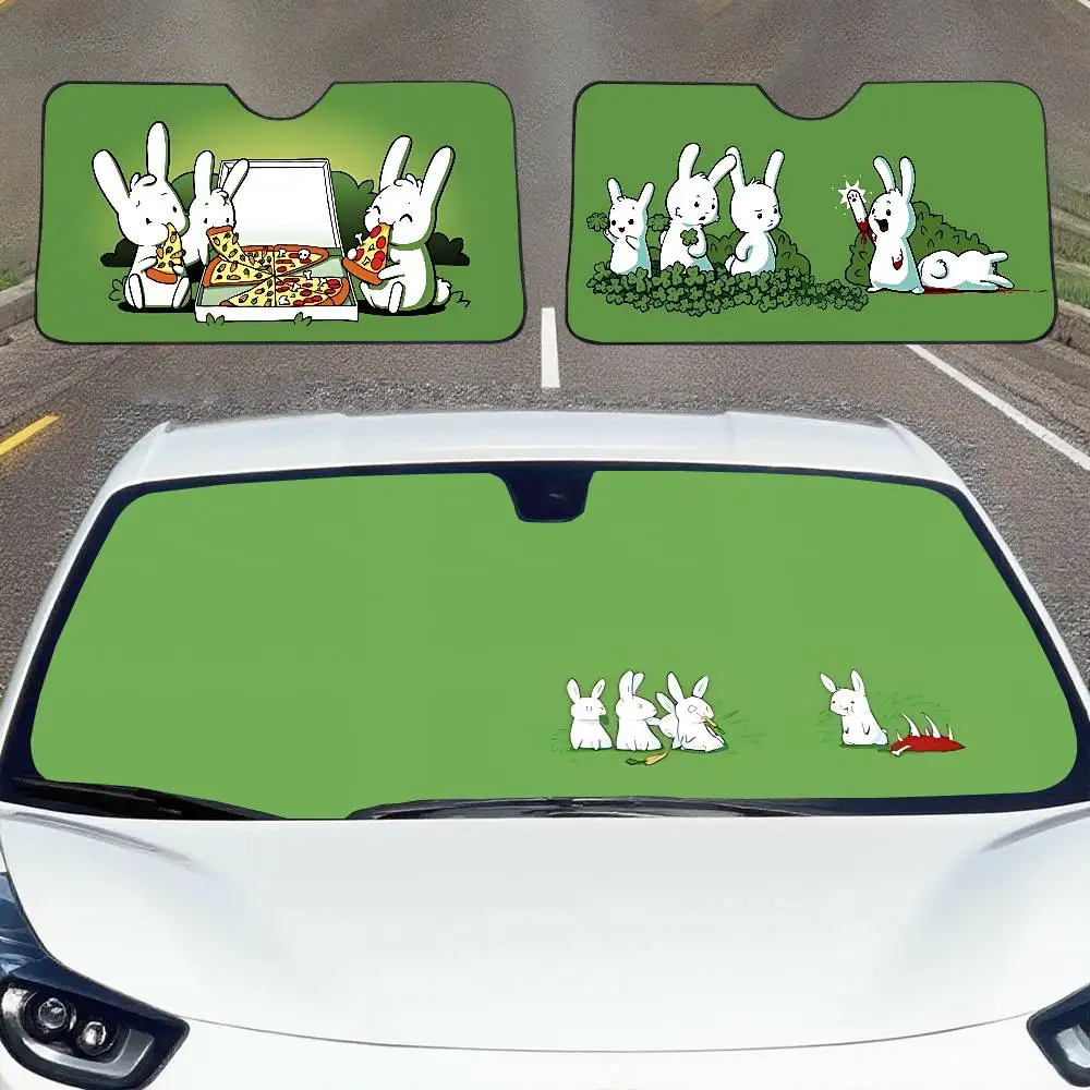 Funny Rabbit Pattern Car SunShade Windscreen Cover Windshield Car Window Sun Shade Auto Visor Car Accessories