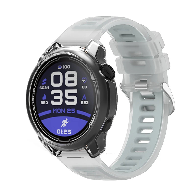 [Transparent Case+Watch Strap] Jelly Color Strap for COROS PACE 3 Spare Strap Silicone Strap