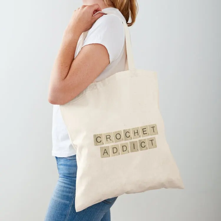 

Crochet Addict Tote Bag canvas tote bags Canvas bag shopping bag shopper bags