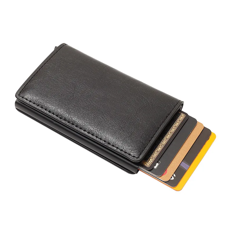 Wallet for Men Carbon Fiber Card Anti-theft RFID Automatic Elastic Card Aluminum Alloy Card Wallet Dad Birthday Christmas Gifts