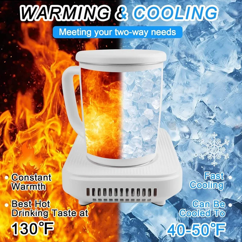 3 In1 Smart Self Heated Refrigeration Coffee Mug Wireless Charger Base Thermostatic Coaster For Office Desk/Home