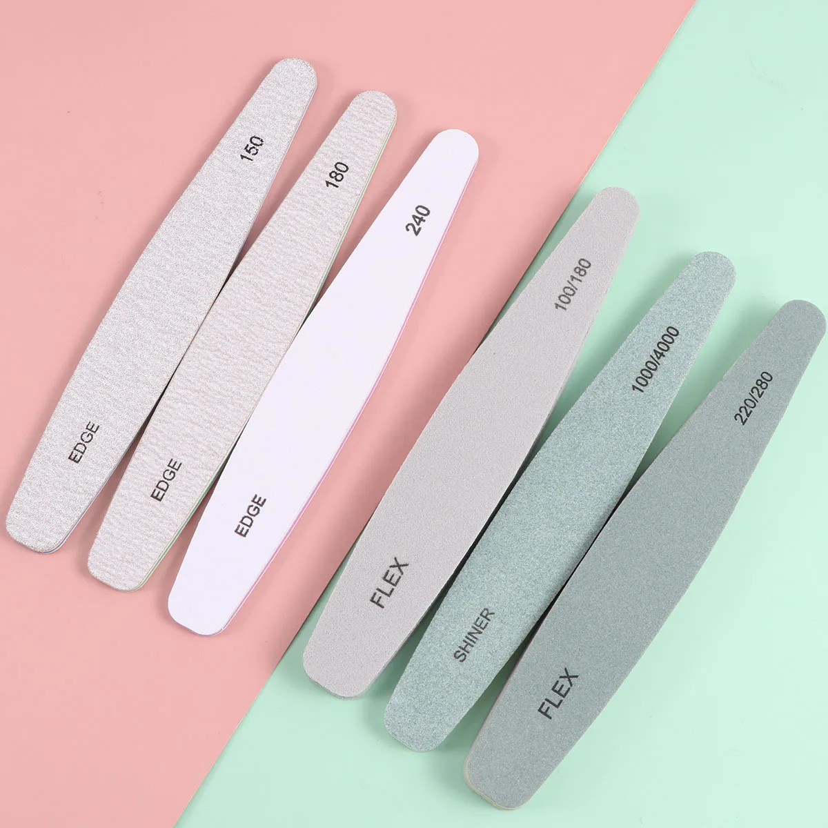 Juego de 6 uds de limas para uñas postizas naturales, tira de pulido de uñas, pulidor de uñas para manicura, tira de lijado