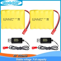 JST Plug 6V 700mAh NI-CD AA Rechargeable Battery Pack for Remote Control Toys Cars Boats trucks trains Guns Robots parts