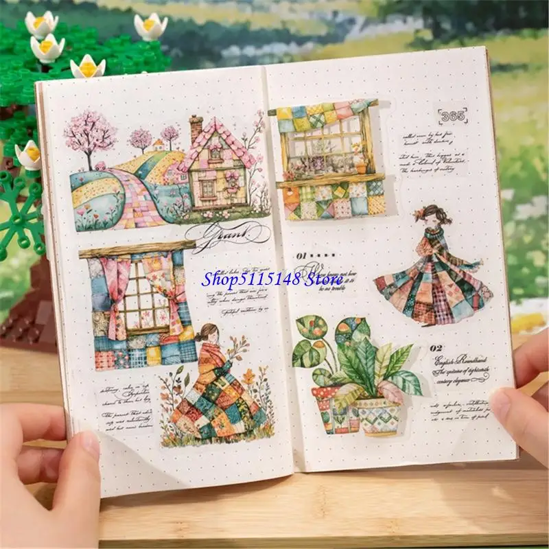 F3MA 10Pieces Aesthetic Sticker Water Resistant PET Sticker for Scrapbooking Notebook