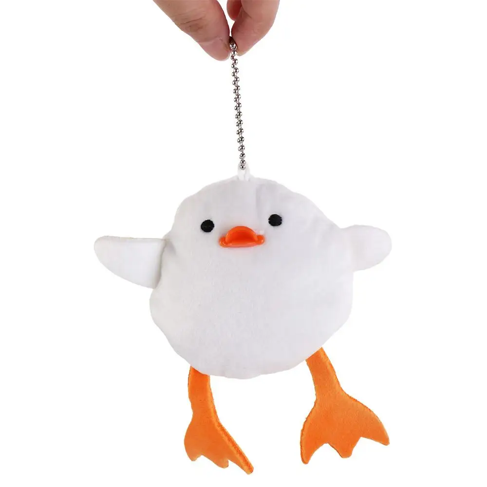 Duck Key Chain PP Cotton Motivating Duck Plush Toy Fluffy Stuffed White Duck Pendant Soft Ins Plush Doll Pendant Kids